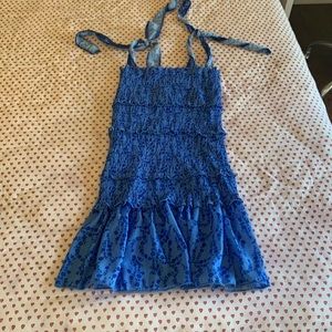 Mini Preppy blue floral summer dress